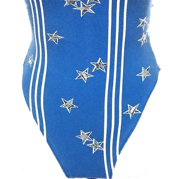 VINTAGE 70s Cobblestone Marika Stars And Stripes Bodysuit Tights Aerobics Outfit - Picture 8 of 16